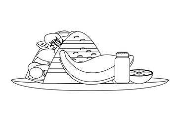 Mexican food design with tacos and avocado slice over white background, vector illustration