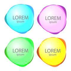 Set of round colorful vector shapes.