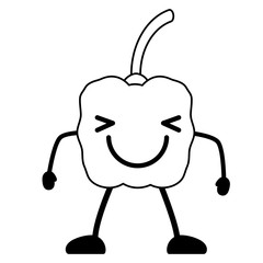 kawaii happy pepper icon over white background, vector illustration