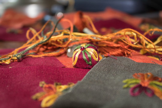 Creative colorful bell with fabric and small bead 