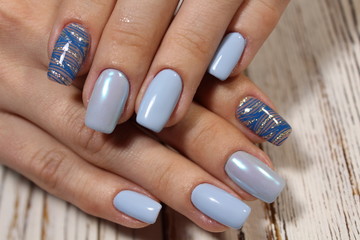 beautiful blue manicure