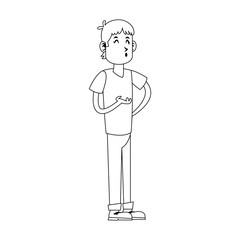 Young man cartoon vector illustration graphic design