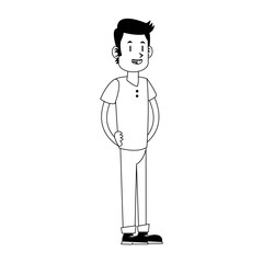 Young man cartoon vector illustration graphic design