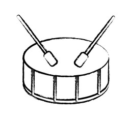 sketch of drum icon over white background, vector illustration