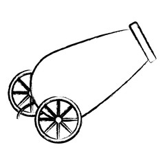 sketch of canon icon over white background, vector illustration