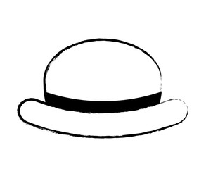 sketch of hat icon over white background, vector illustration