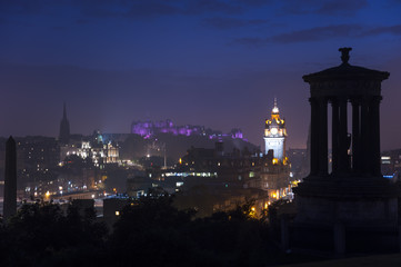 Edinburgh skyline at night from Calton Hill