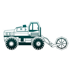 Farm tractor vehicle vector illustration graphic design