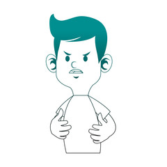 Angry boy cartoon vector illustration graphic design