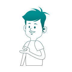 Cute boy cartoon isolated vector illustration graphic design