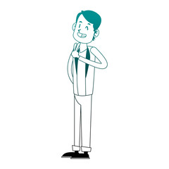 Young man cartoon vector illustration graphic design