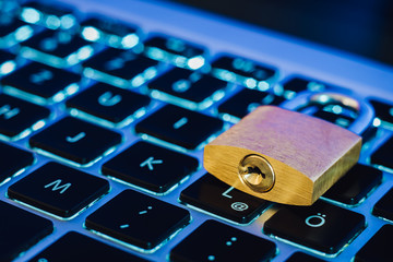 lock as symbol for Privacy and General Data Protection Regulation on a notebook computer