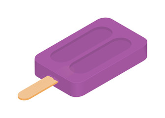 Isometric ice cream isolated on white background. Vector illustration