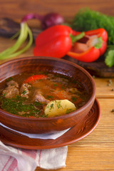 Uzbek soup is shurpa