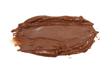 Cream chocolate spreading isolated on white background, with clipping path, top view