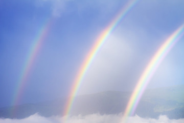 Rare triple rainbow,