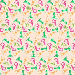 Obraz premium summer colorful flowers vector geometrical background