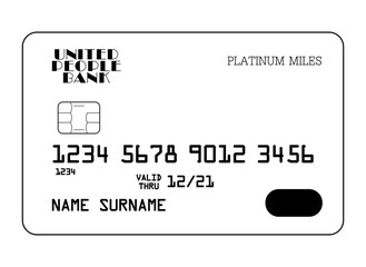 Vector icon of platinum miles bank card front