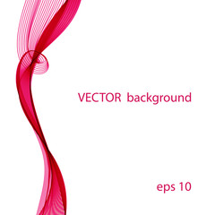 Abstract pink lines with white vector background.