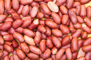 Top view of red peanut