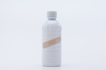 Ethanol for disinfection white medicine bottle isolated 