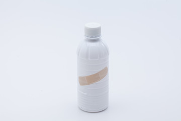 Ethanol for disinfection white medicine bottle isolated 