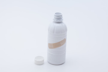 Ethanol for disinfection white medicine bottle isolated 
