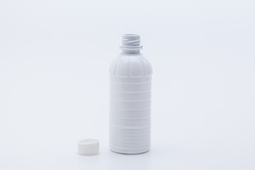 Ethanol for disinfection white medicine bottle isolated 