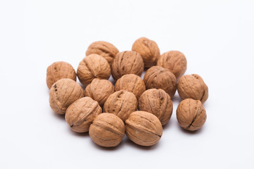 A group of walnuts isolated 