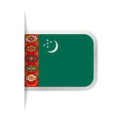 Turkmenistan Flag Vector Bookmark Icon