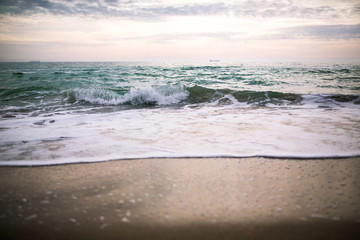 sunrise on the sea sandy beach