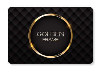 Abstract Card with Golden Frame Vector Illustration