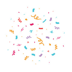 Colorful confetti vector illustration. Great for a birthday party or an event celebration invitation or decor. - obrazy, fototapety, plakaty