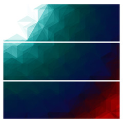 Abstract triangles banners set