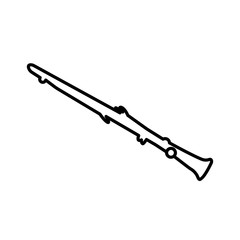 clarinet outline on white background