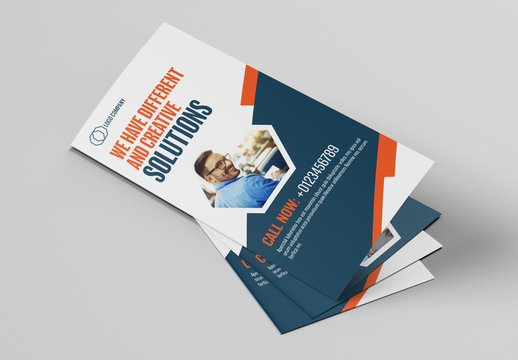 Brochure Layout with Orange and Blue Accents