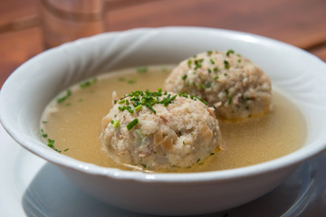 Canederli soup, italian dish