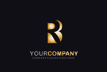 Letter RB Logo Gold Design Modern Concept