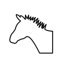 zebra head outline on white background
