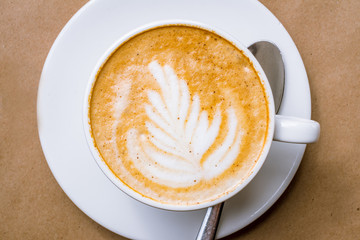 coffee cappuccino with pattern