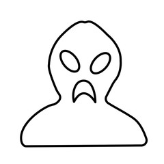alien head outline on white background