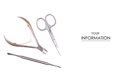 Set for a pedicure manicure pattern