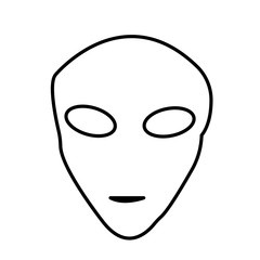 alien head outline on white background