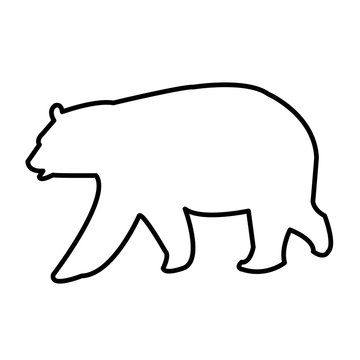 black bear outline clip art on white background
