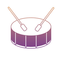 drum icon over white background, colorful design. vector illustration