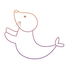 cute seal icon over white background, colorful design.  vector illustration