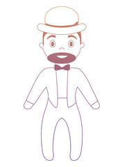 cartoon Circus Ringmaster icon over white background, colorful design. vector illustration