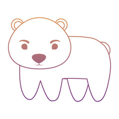 cute bear icon over white background, colorful design. vector illustration