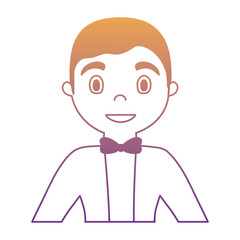 cartoon man with suit and bow tie icon over white background, colorful design. vector illustration