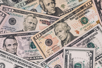 Mixed dollar, money background